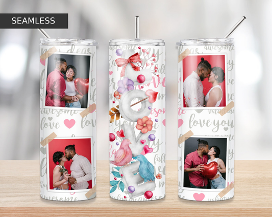 Love Collage Custom Tumbler – 20oz Stainless Steel | Double Wall Insulated