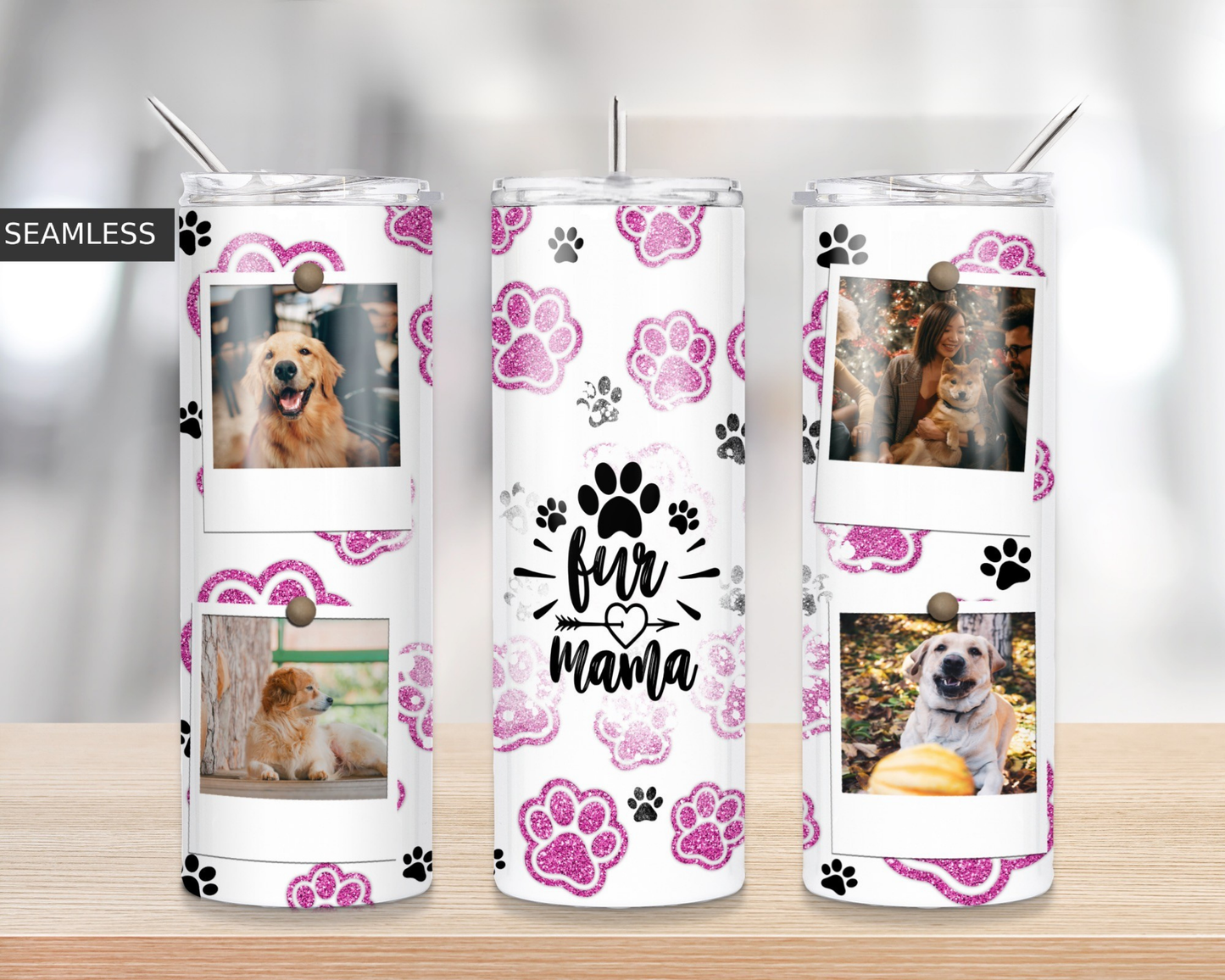 Fur Mama Collage Tumbler – 20oz Stainless Steel | Double Wall Insulated