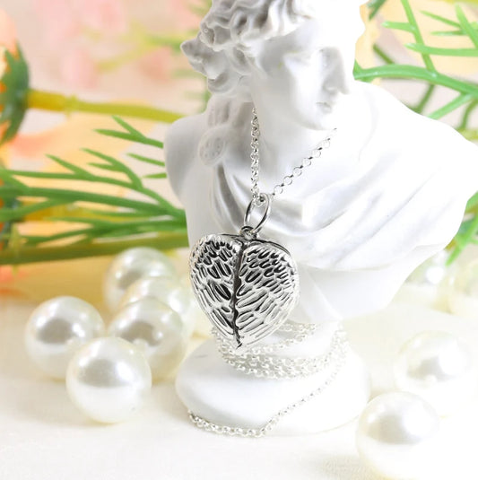 Photo Locket Necklace Memorial Locket Tiny Picture Necklace Heart Locket with Angel Wings