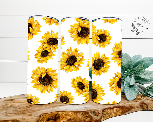 Sunflower Design Tumbler – 20oz Stainless Steel | Double Wall Insulated
