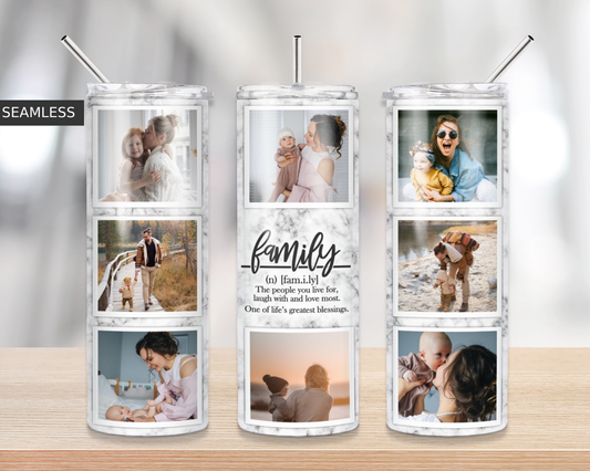 Family Collage Custom Tumbler – 20oz Stainless Steel | Double Wall Insulated