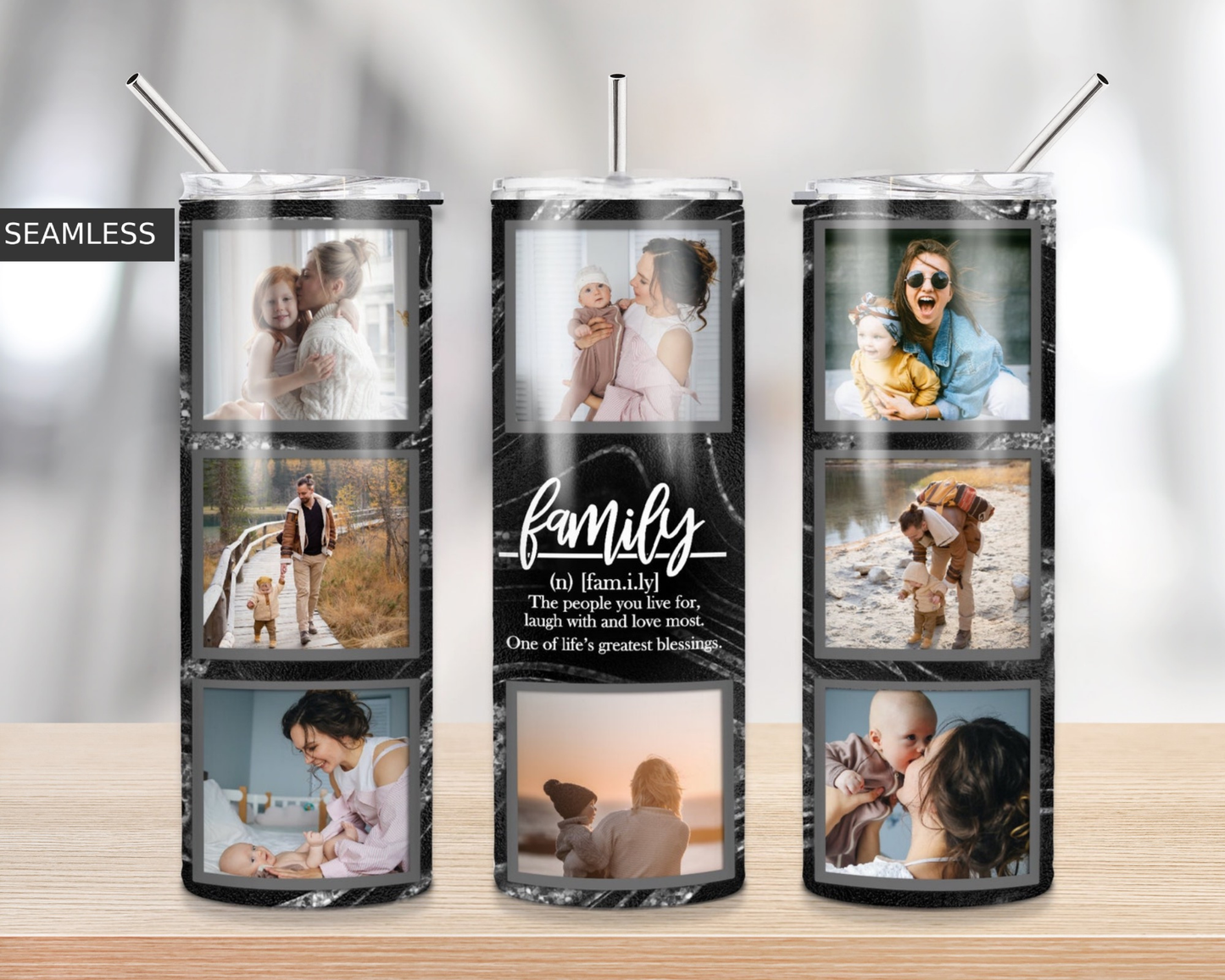 Family Collage Custom Tumbler – 20oz Stainless Steel | Double Wall Insulated