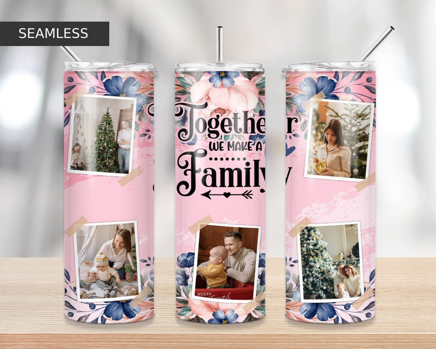 Family Collage Custom Tumbler – 20oz Stainless Steel | Double Wall Insulated