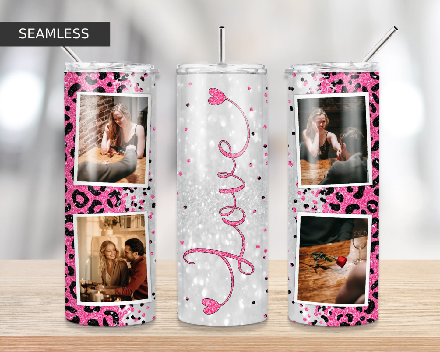Love Collage Custom Tumbler – 20oz Stainless Steel | Double Wall Insulated