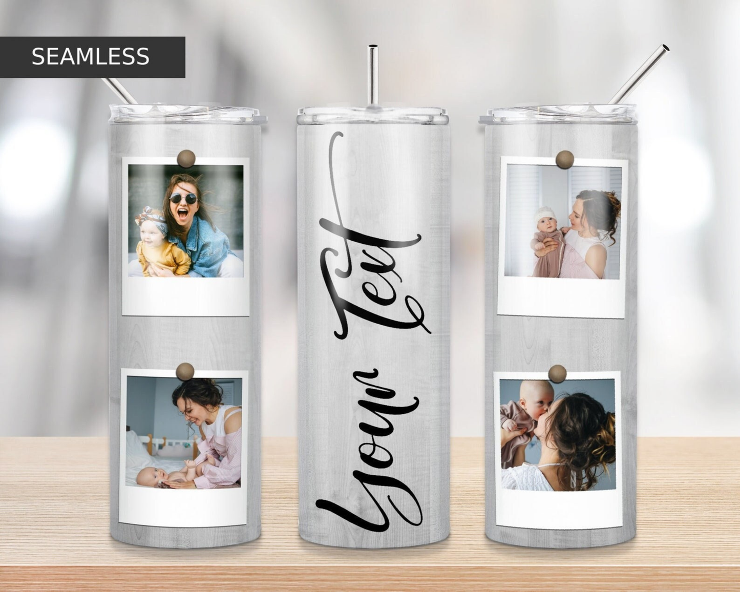 Custom Photo Collage Tumbler – 20oz Stainless Steel | Double Wall Insulated