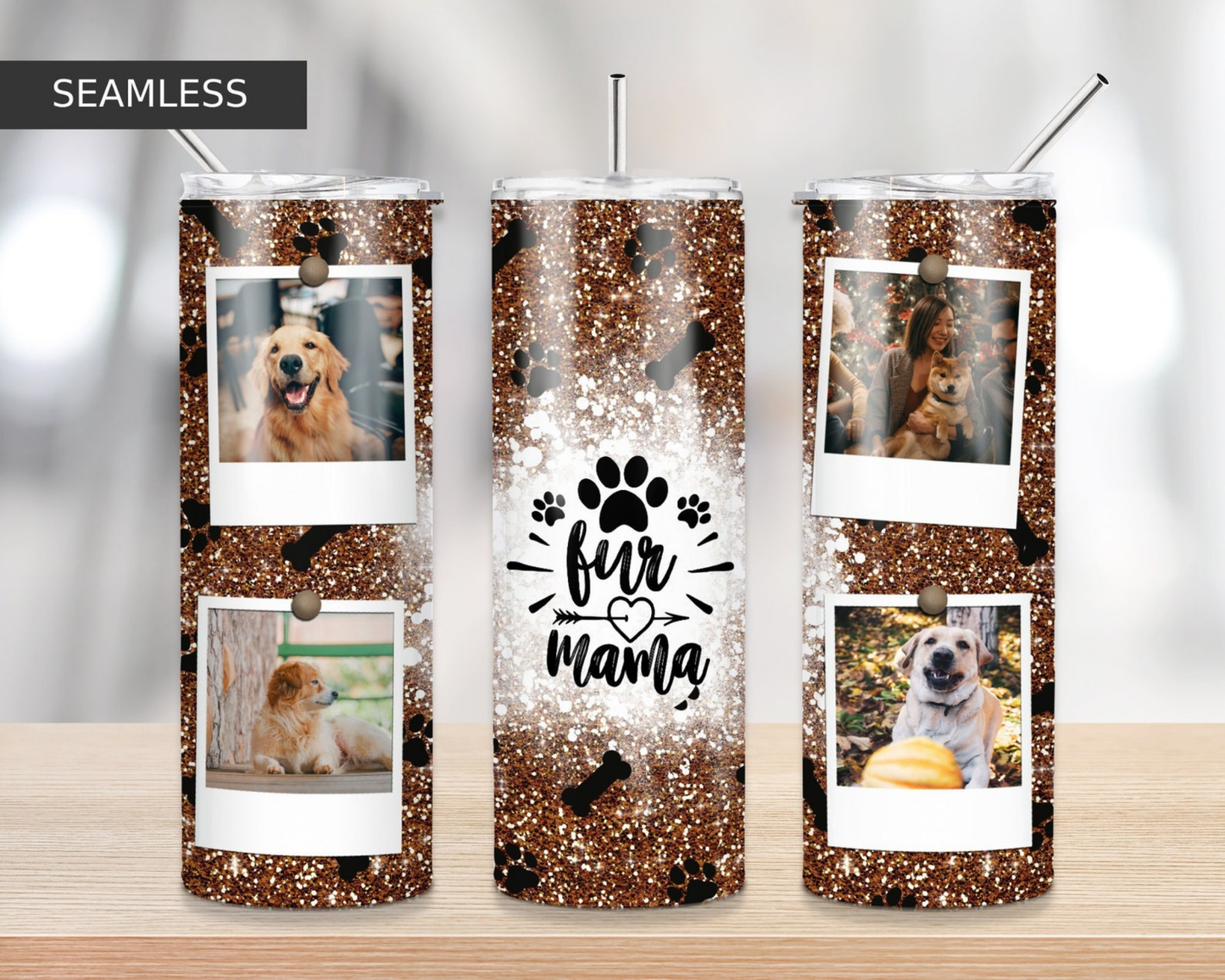 Fur Mama Collage Tumbler – 20oz Stainless Steel | Double Wall Insulated