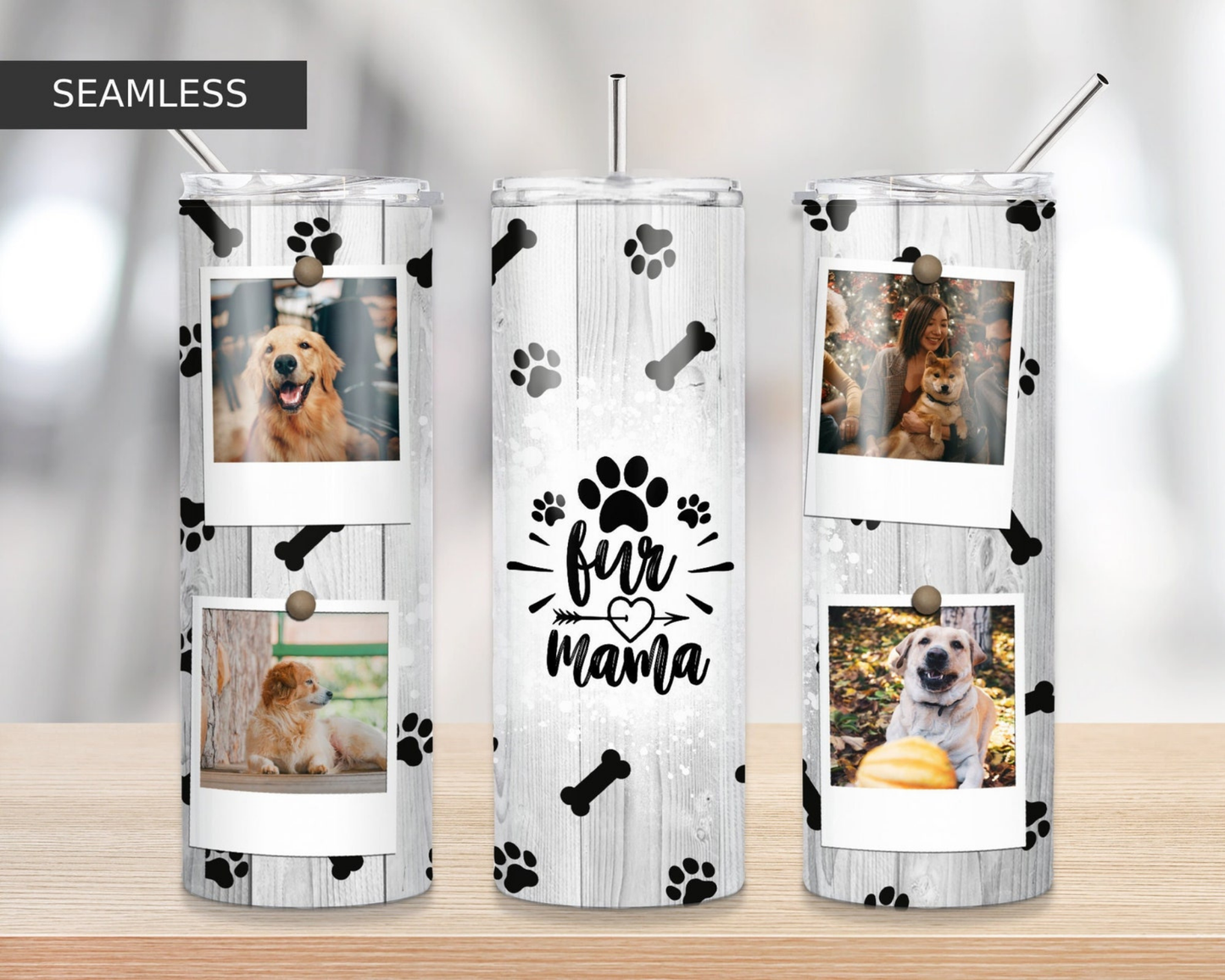 Fur Mama Collage Tumbler – 20oz Stainless Steel | Double Wall Insulated