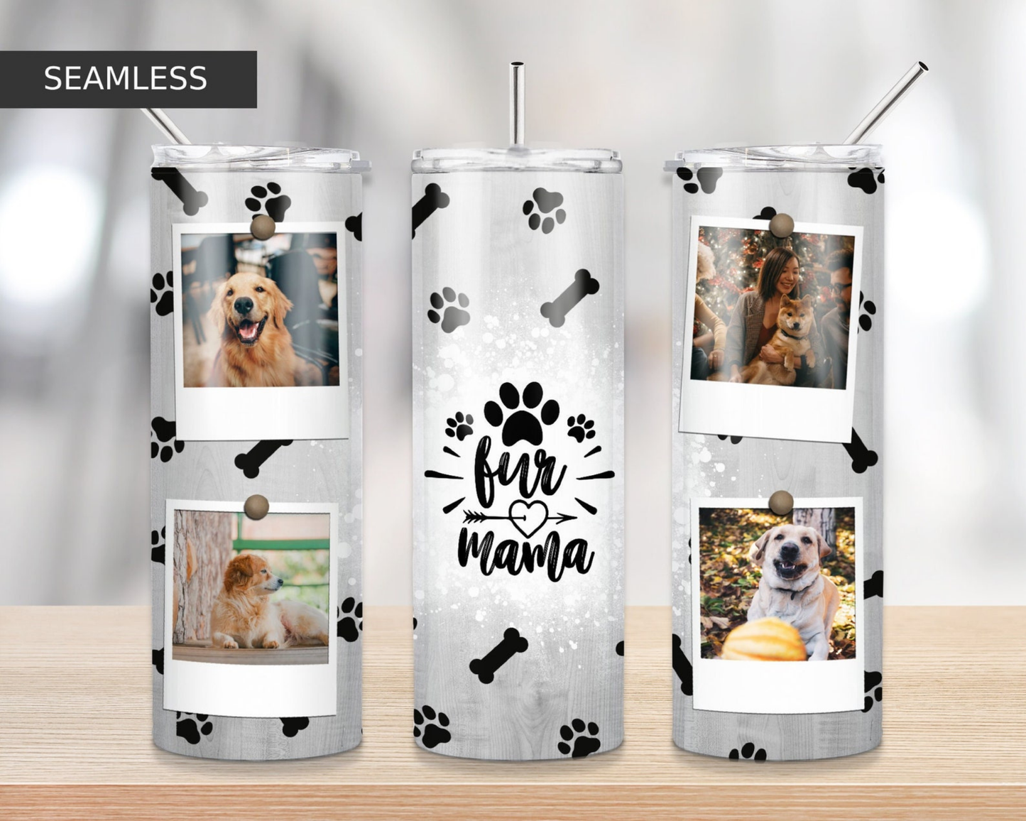 Fur Mama Collage Tumbler – 20oz Stainless Steel | Double Wall Insulated