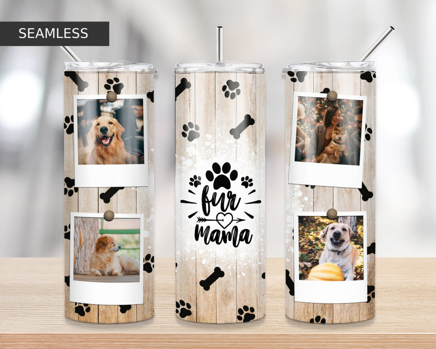 Fur Mama Collage Tumbler – 20oz Stainless Steel | Double Wall Insulated