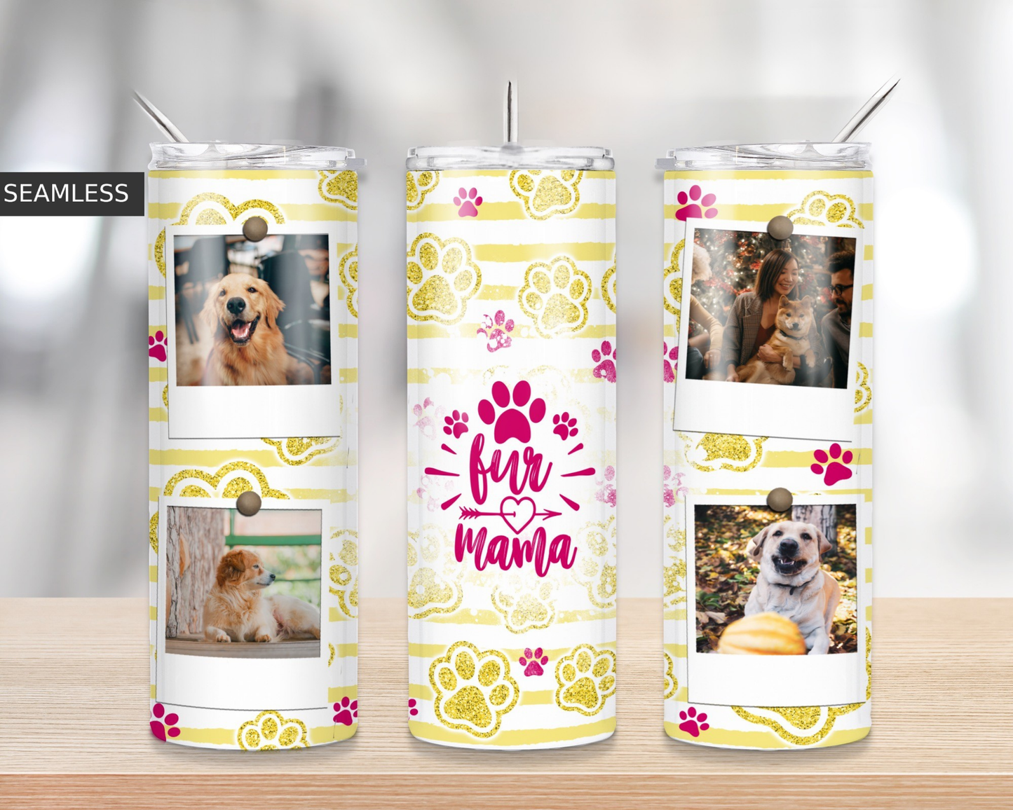 Fur Mama Collage Tumbler – 20oz Stainless Steel | Double Wall Insulated