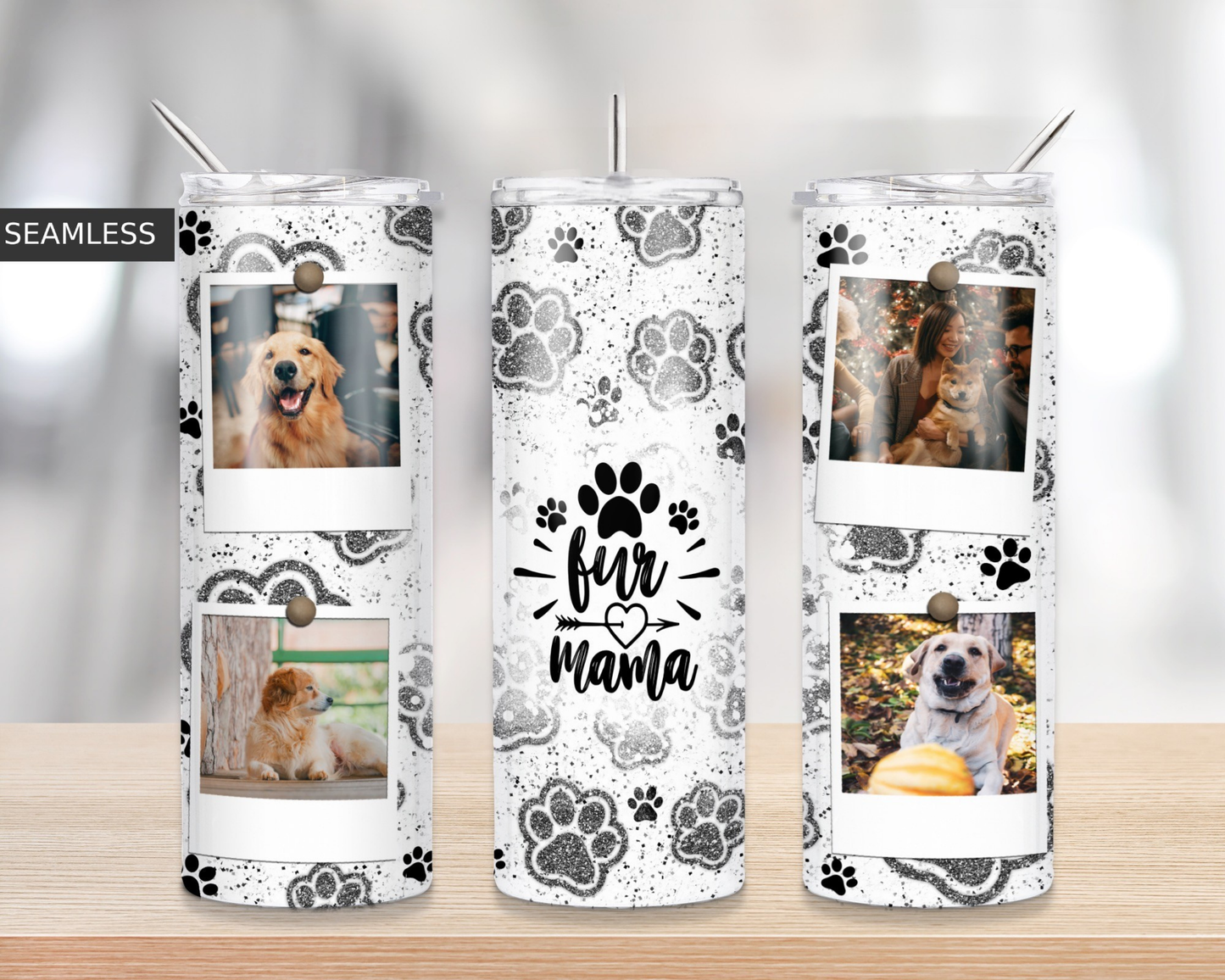 Fur Mama Collage Tumbler – 20oz Stainless Steel | Double Wall Insulated