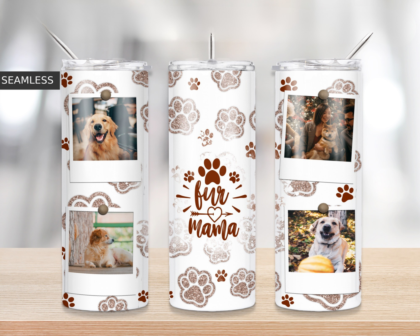 Fur Mama Collage Tumbler – 20oz Stainless Steel | Double Wall Insulated