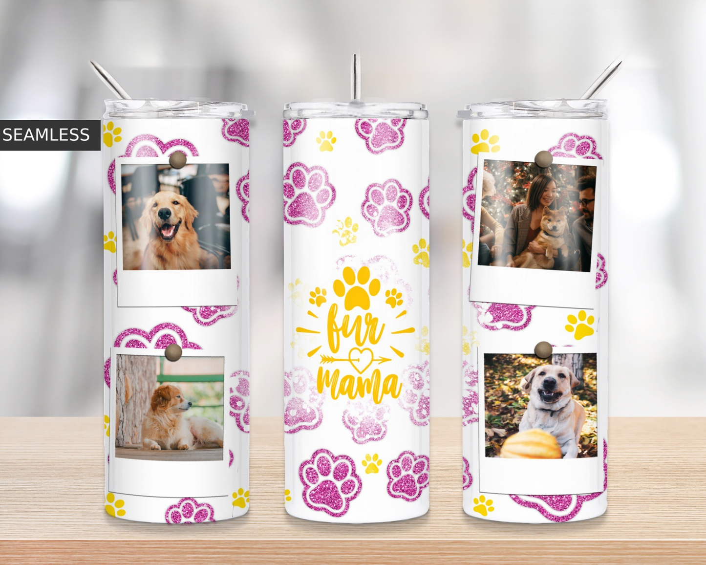 Fur Mama Collage Tumbler – 20oz Stainless Steel | Double Wall Insulated