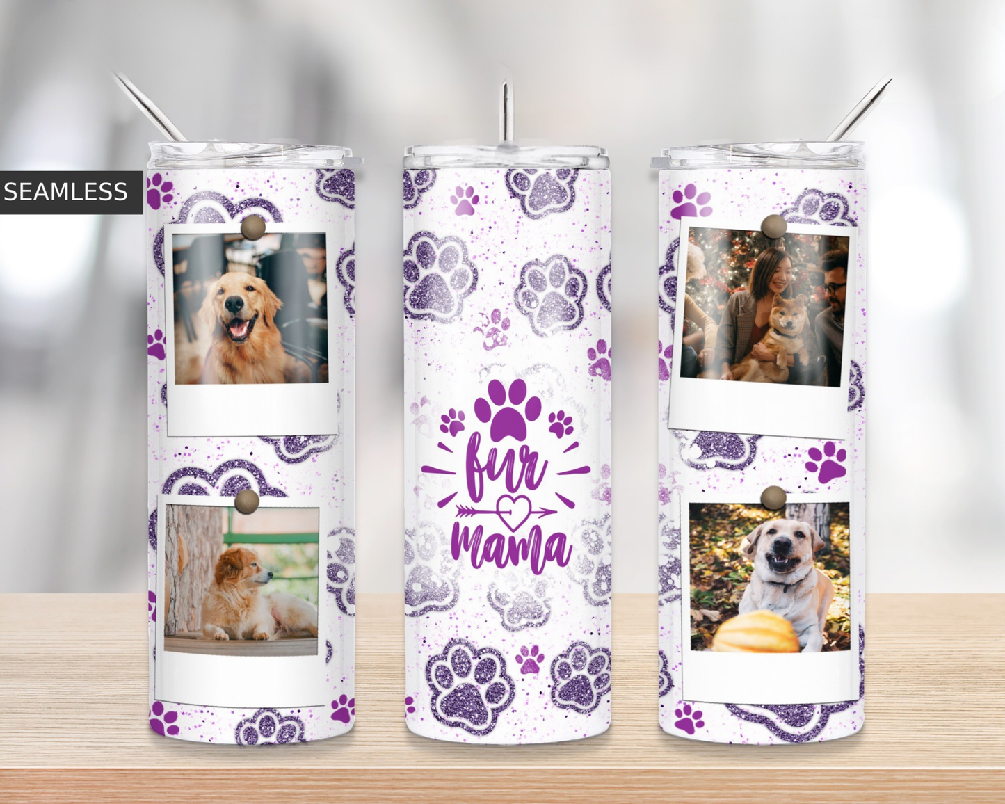 Fur Mama Collage Tumbler – 20oz Stainless Steel | Double Wall Insulated