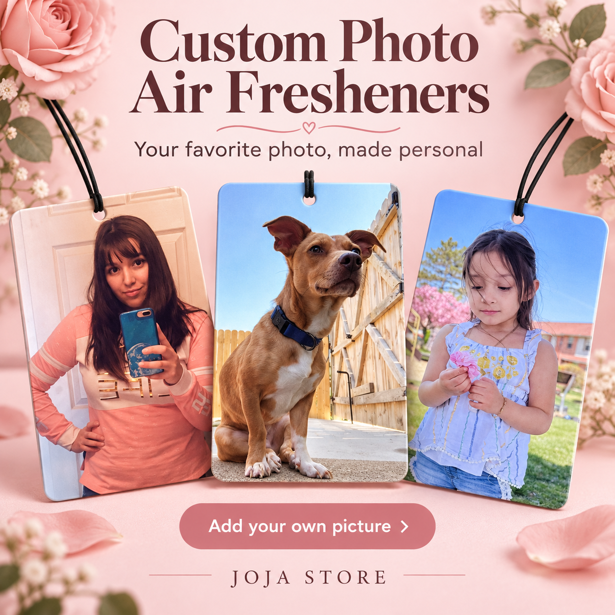 Personalized Photo Air Freshener | Custom Car Freshener with Photo or Logo