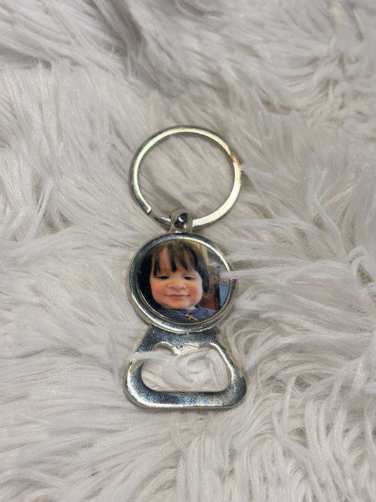 Custom Bottle opener Keychains with picture – Personalized Rectangular and round keychains with photo