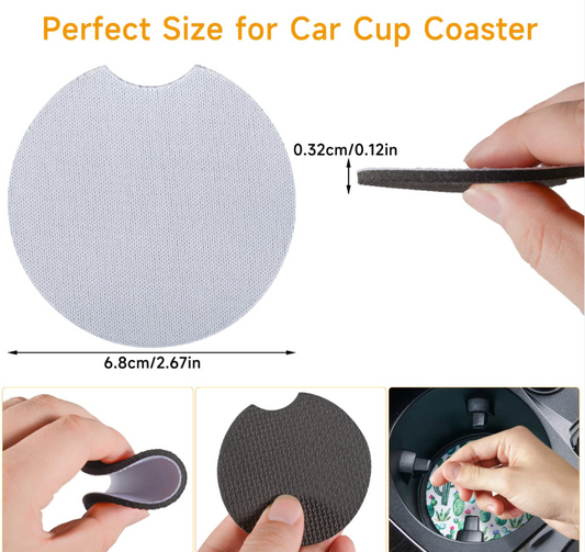 Custom Neoprene Car Coasters – Personalized Drink Holder Inserts for Cars