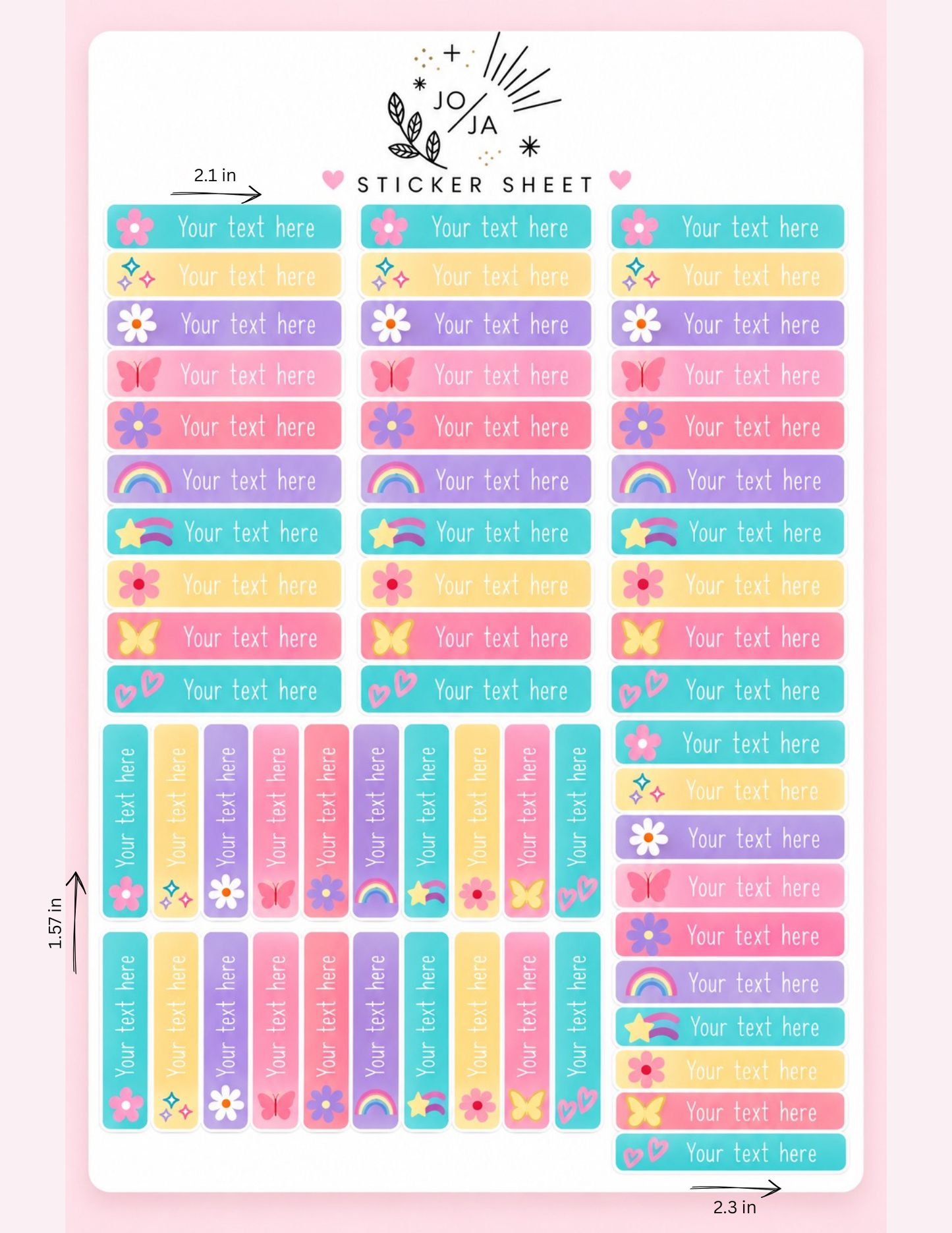 Personalized Name Sticker Sheet | Custom School Labels