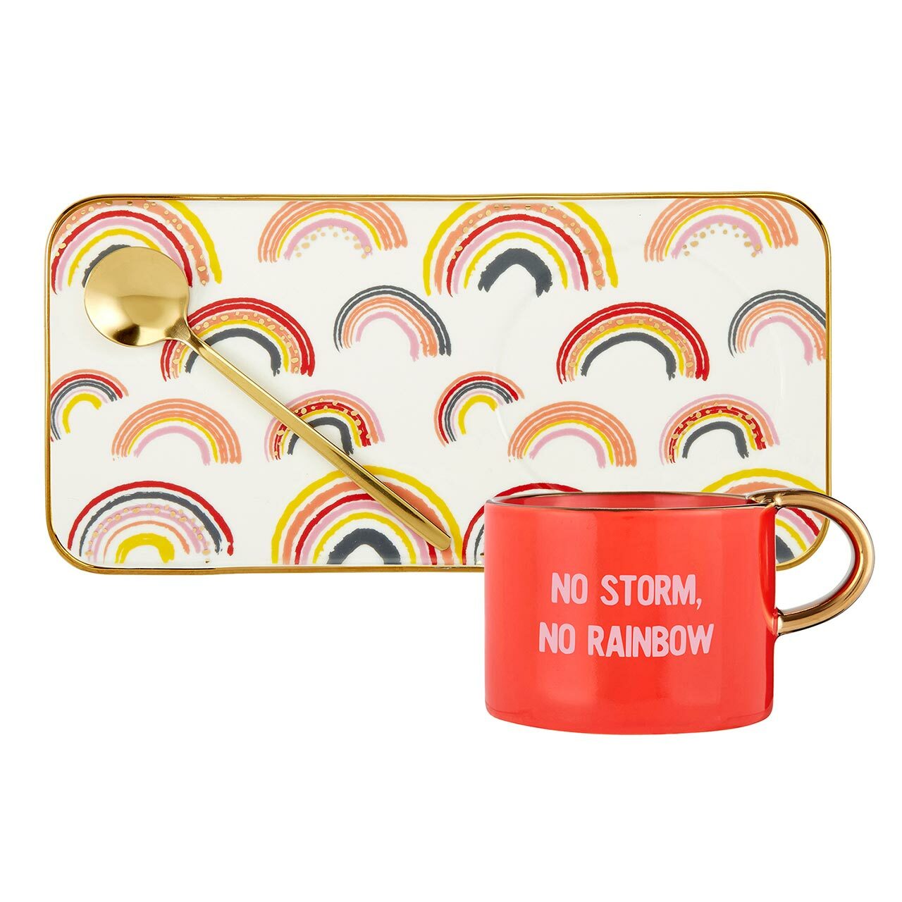 Mug, Tray & Spoon Set - No Storm, No Rainbow