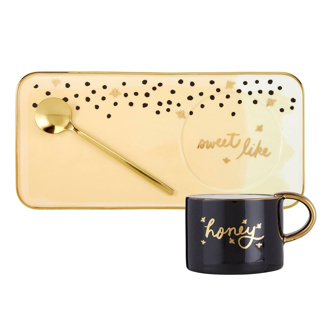 Mug, Tray & Spoon Set - Honey