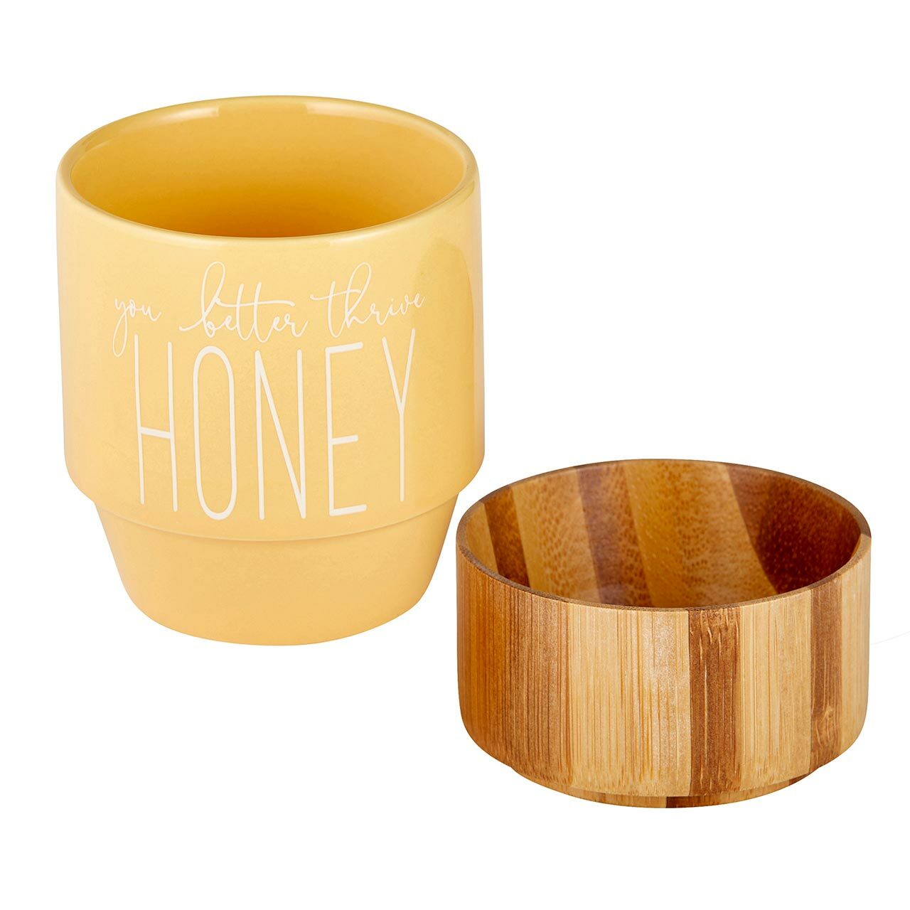 Ceramic Mug with Bamboo Base - You Better Thrive Honey