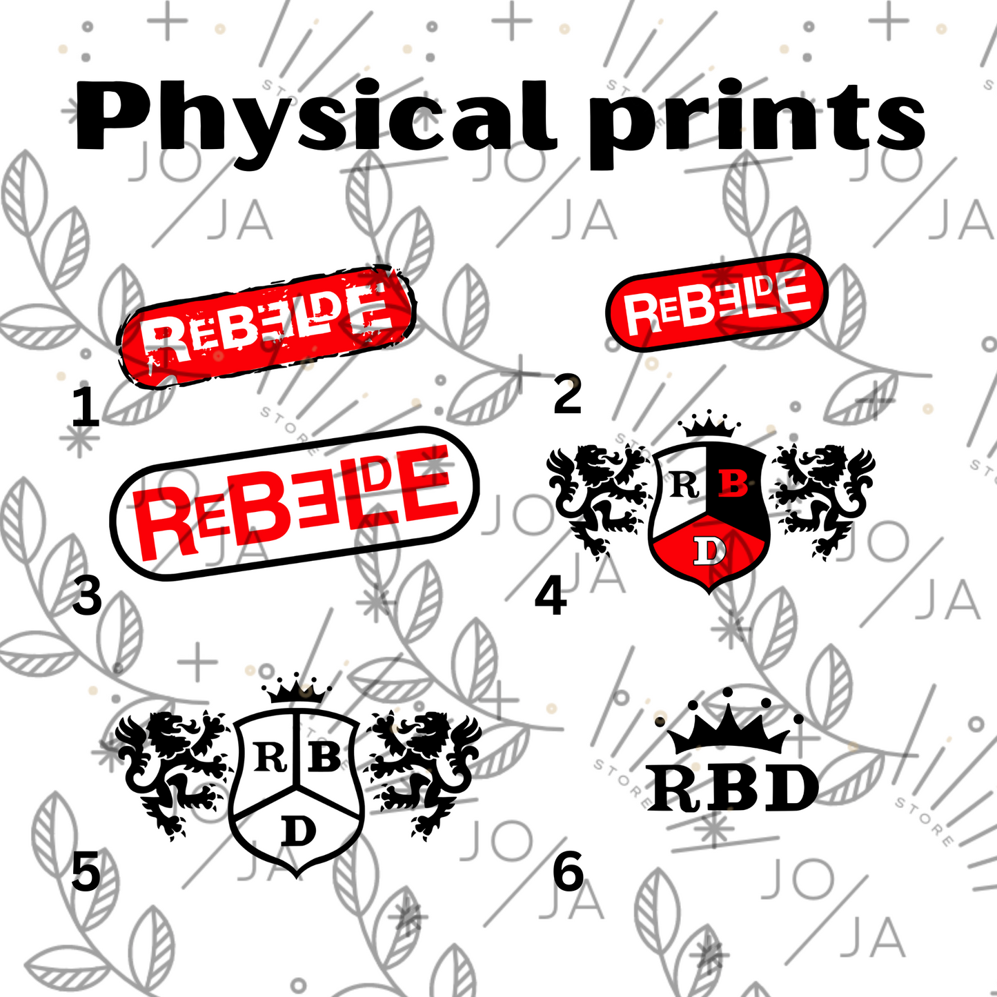 RBD Physical prints Sublimation and HTV