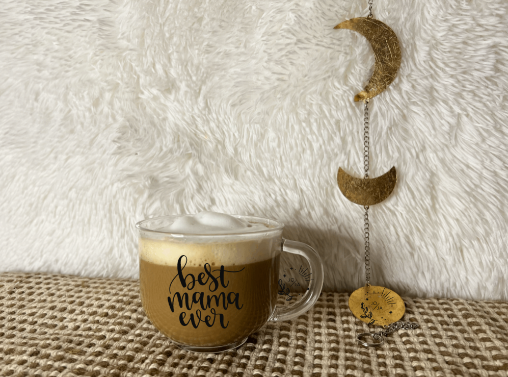 Clear coffee/latte mug for Mom