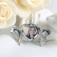 Photo Locket Necklace – Memorial Heart Locket with Angel Wings & Tiny Picture