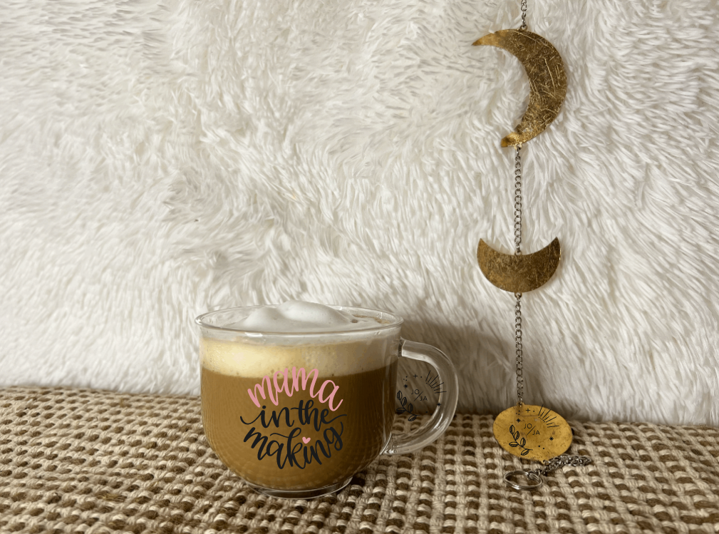 Clear coffee/latte mug for Mom