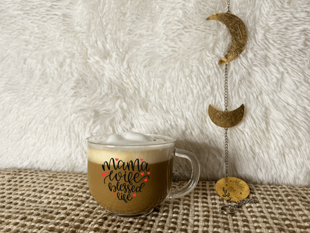 Clear coffee/latte mug for Mom